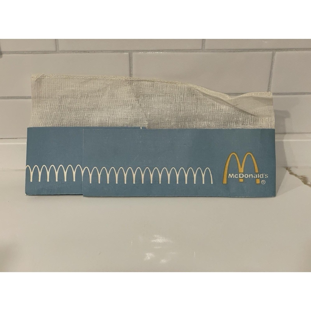 Vintage McDonald's Logo Paper Employee Worker Hat Cellucap Adjustable 1970s Mesh